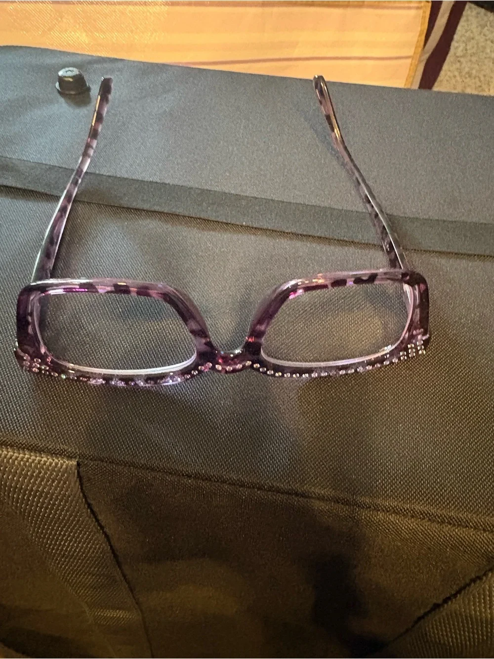 Kathy Levine Purple Tortoiseshell Crystal Accent Women's Eyeglass Frames 2.0